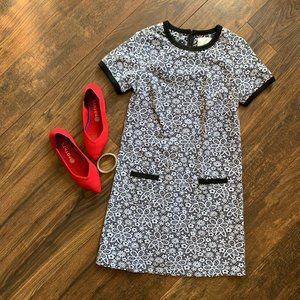 Erin Fetherston Lace Print Dress 6 Small Black